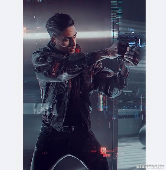 《赛博2077》男版v新造型 冷酷小哥持枪射击超帅