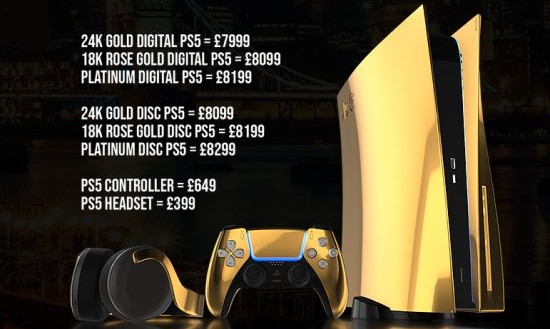 24k纯金版ps5开启预购 售价7999英镑约7万人民币-【鲜牛加速器 官方