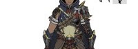 《怪猎：崛起》村装备概念图：和式风格镶嵌纹章
